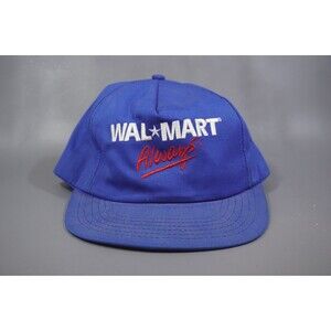 Vintage Walmart Always Hat 90s Blue Snapback Embroidered Cap MADE IN USA